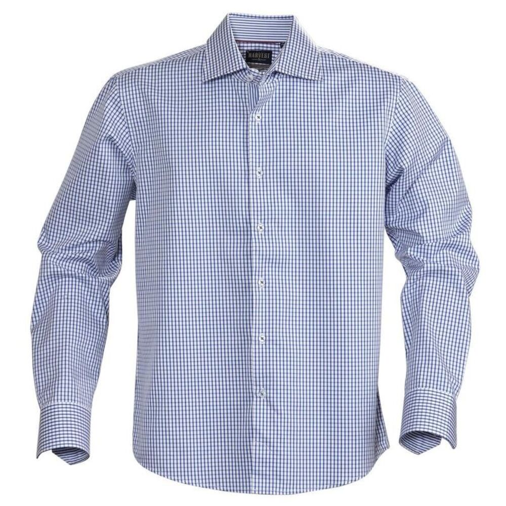 James Harvest Mens Tribeca Checked Formal Shirt / Navy